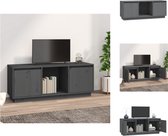 vidaXL Tv-meubel Grenenhout - 110.5x35x44 cm - Grijs - Kast