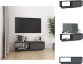 vidaXL Tv-meubel - Grenenhout - 110 x 30 x 33.5 cm - Grijs - Montage vereist - Kast