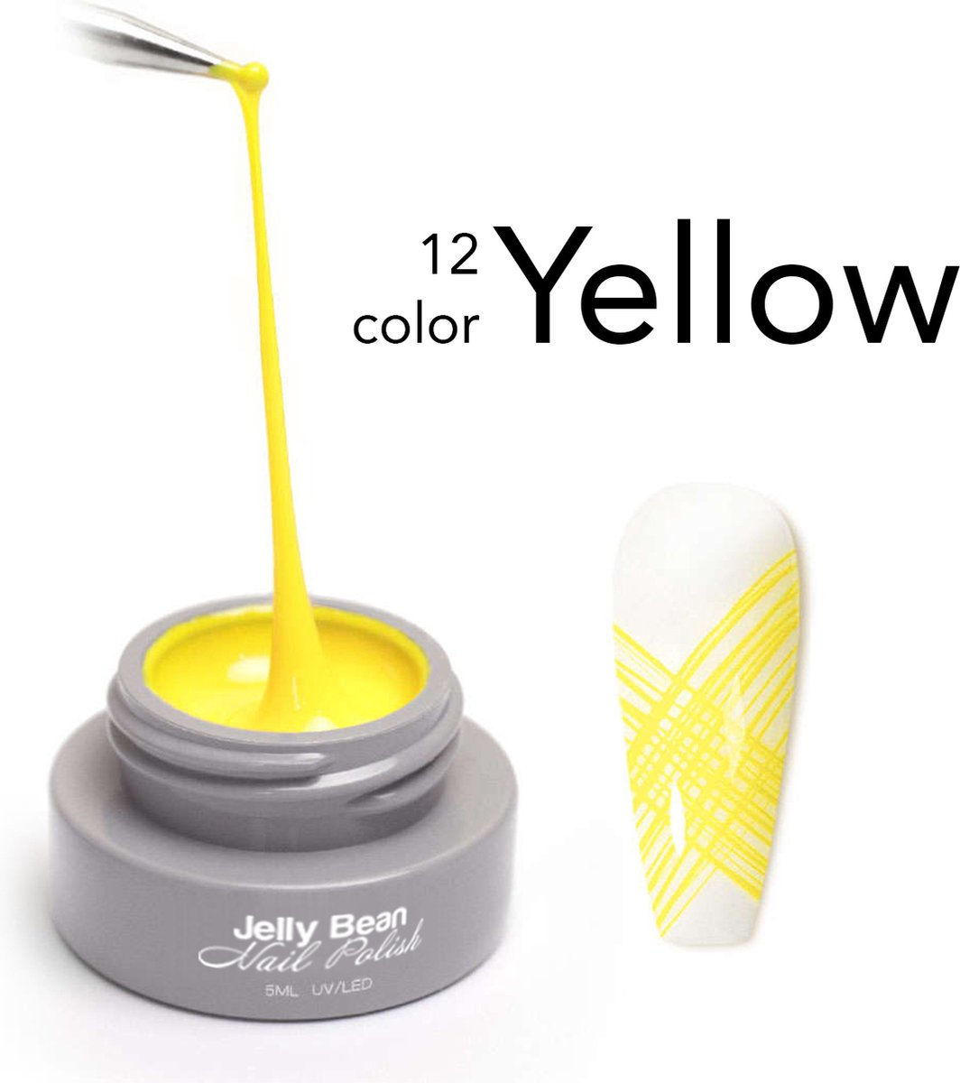 Jelly Bean Nail Polish spider gel Geel nail art gel Yellow UV gellak 5ml