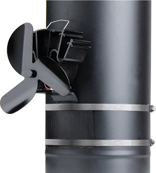 Ventilateur de poêle, ventilateur de poêle à 6 pales avec thermomètre et  bouclier thermique, ventilateur de