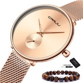 CRRJU® - Horloge Dames - Cadeau voor Vrouw - 40 mm - Rosé Goud