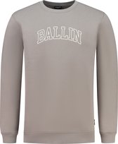Ballin Amsterdam - Heren Regular fit Sweaters Crewneck LS - Taupe - Maat L