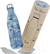 IZY Drinkfles - Blauw - Inclusief donatie - Waterfles - Thermosbeker - RVS - 12 uur lang warm - 500 ml