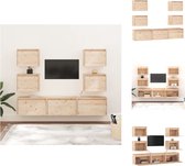 vidaXL Tv-meubel set - Klassiek - Massief grenenhout - Montage vereist - 3x 60x30x35cm - 4x 45x30x35cm - Kast