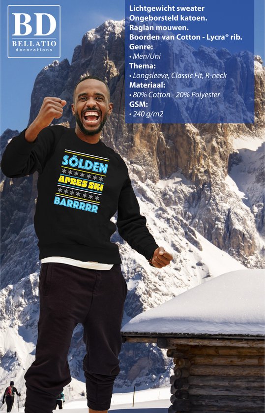 Bellatio Decorations Pull après ski homme - Soldes - noir - apresski bar/pub - sports d'hiver XXL