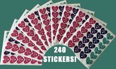 Afecto stickerset - 240 stickers - bedankt voor uw bestelling - in vier kleuren - 10 vellen