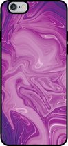 Smartphonica Telefoonhoesje voor iPhone 6/6s met marmer opdruk - TPU backcover case marble design - Paars / Back Cover geschikt voor Apple iPhone 6/6s