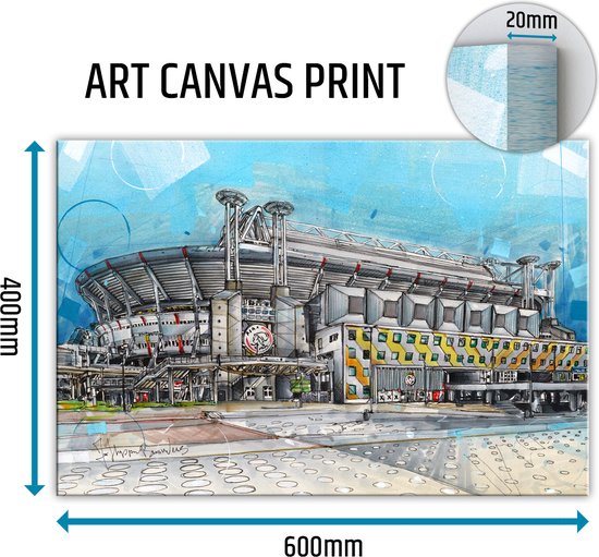 Amsterdam Arena voetbalstadion canvas schilderij 60x40 cm