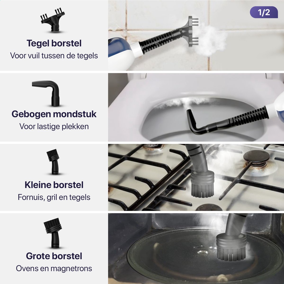 Luman® LUMAN 12 in 1 Stoomreiniger Én Handstomer V1 - Tapijtreiniger