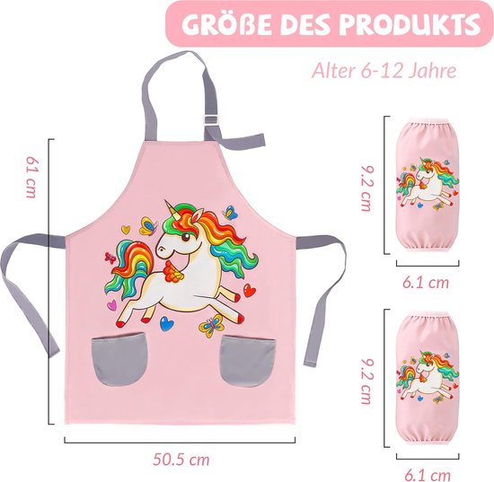 SUNNEKO Tablier Cuisine Enfant Imperméable, Tablier de Cuisine