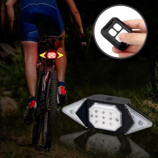 Fietslamp - Achterlicht Fiets LED - USB Oplaadbaar - Afstandsbediening - Fietsverlichting - 6 Standen - Richtingaanwijzer - Geluidssignaal — afbeelding 3