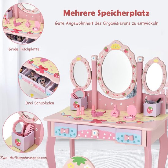 Coffret de maquillage Jouets Coiffeuse pour enfants Princesse