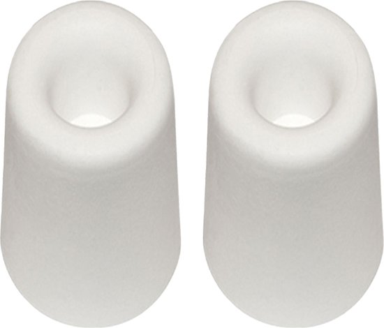 QlinQ Butoir de porte - 2x - butée de porte - blanc - caoutchouc - 75 x 40 mm - montage à vis