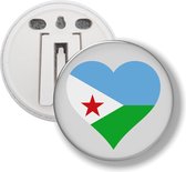 Button Met Clip - Hart Vlag Djibouti