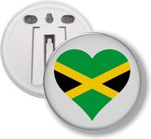 Button Met Clip - Hart Vlag Jamaica