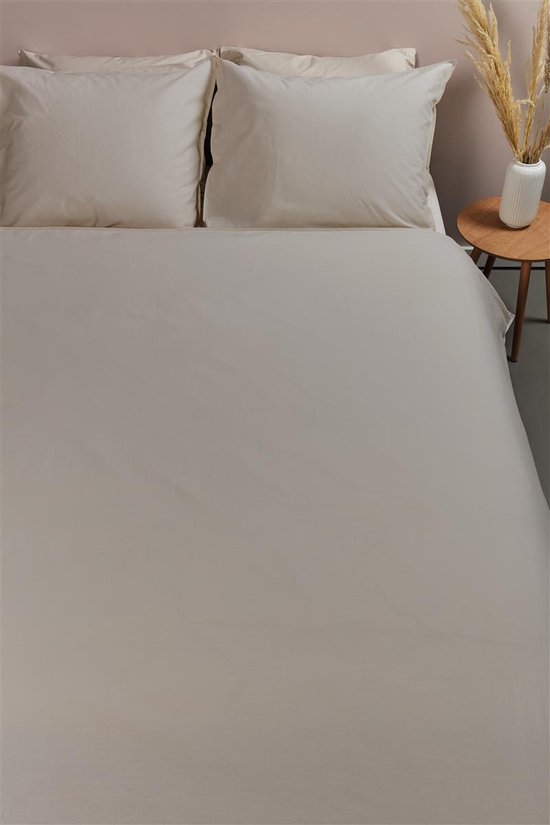 Ambiante Cotton Uni dekbedovertrek - Effen - Tweepersoons - 200x200/220 - Taupe van Ambiante — afbeelding 5