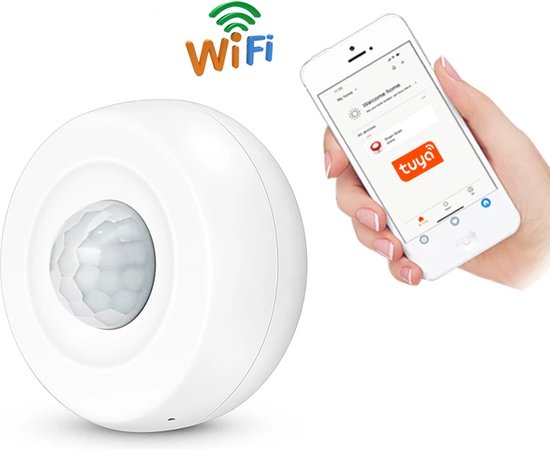 WiFi Motion Sensor - Tuya Sensoren - Slimme beweging sensor - Slimme sensor - Smart Life. Alarmsysteem – Compatibel met Tuya APP. - Wit