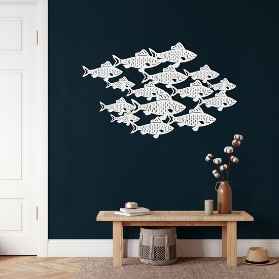 Wandklok 70 cm metaal goudkleurig