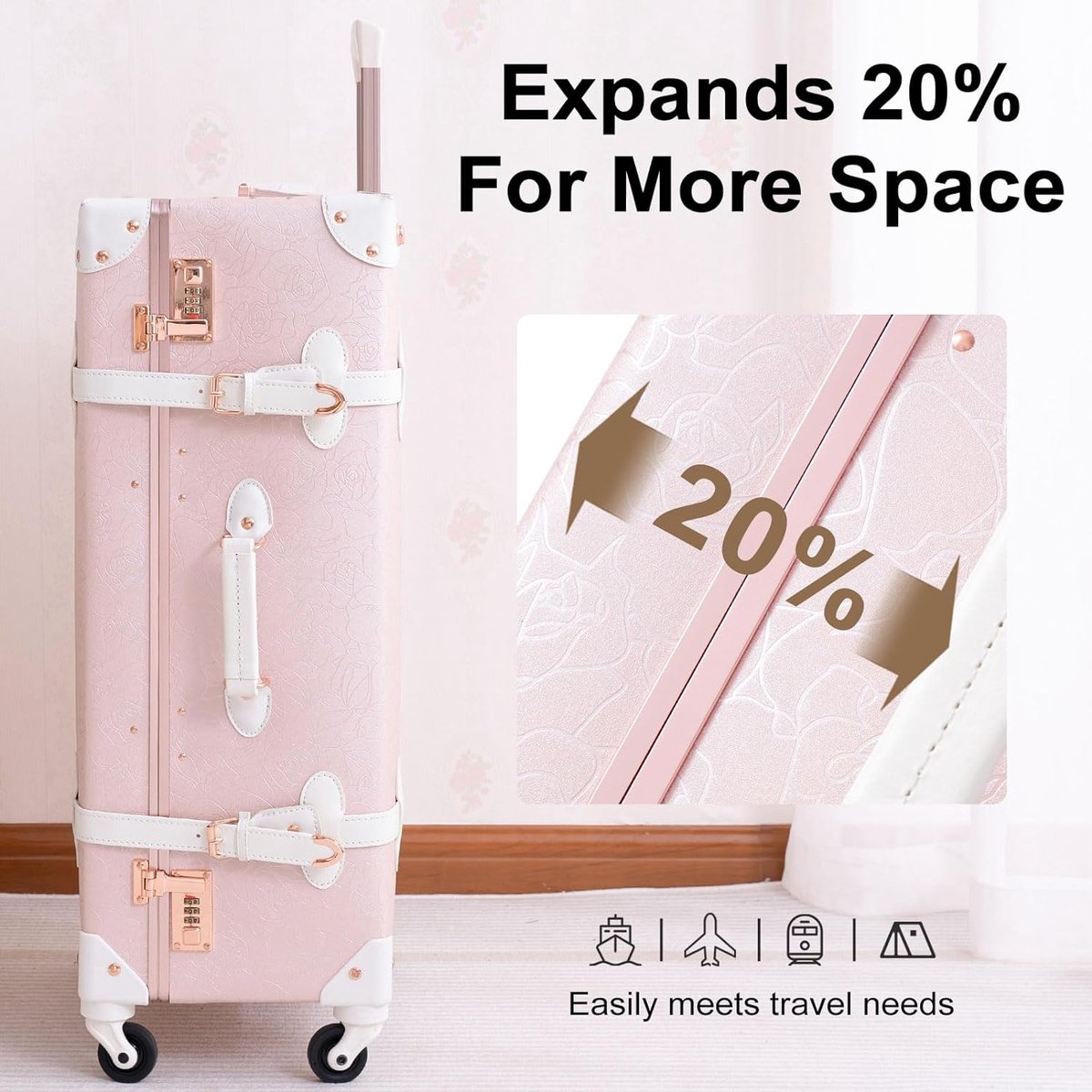 Tavoxda koffer, reiskoffer, handbagagekoffer, harde schaal, trolley, bagageset, kofferset, zwart, 3-teiliges Set, Klassiek