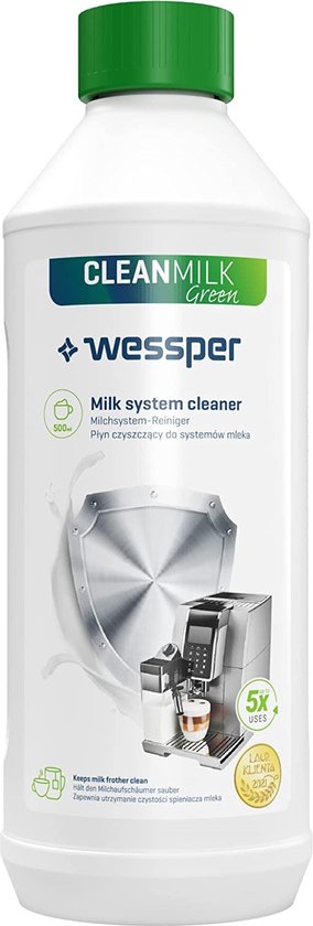 Nettoyant écologique pour système de lait BIO pour machine à café entièrement automatique, nettoyant liquide pour mousseur à lait, 500 ml, compatible avec Delonghi, Senseo, Saeco, Nespresso, Jura, Siemens, Miele
