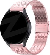 Bracelet en acier réglable universel Bandz 20 mm adapté pour Samsung Galaxy Watch Active 1/2 / Watch 1 42 mm / Watch 3 41 mm / Gear Sport / Polar Ignite 1-2-3 / Unite / Pacer - Acier de haute qualité - Facile à raccourcir avec le kit d'outils - rose