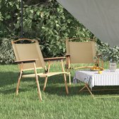 The Living Store Chaise de camping - Tissu Oxford - Légère et pliable - Structure robuste - 54x55x78 cm (beige) - 2 pièces