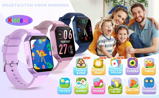 Kiddowz Smartwatch enfants - Montre enfant - 5 à 12 ans - avec caméra,  filtres et 26