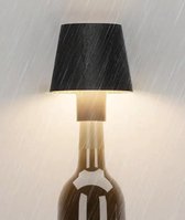 Draadloze Wijnfles lamp zwart - Indoor en outdoor tafellamp – Dimbare nachtkast lamp - Nachtlampje voor restaurant bar slaapkamer woonkamer – Led sfeerlamp - Wijnstopper