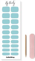 By Emily® Gel Nagel Wraps 'Aqua Oasis' - Gellak Stickers - SpringNails- Lente - UV Lamp Gelnagels - Langhoudende Nagelstickers - Nail Art Folie - 20 Stickers - UV LED Lamp Vereist