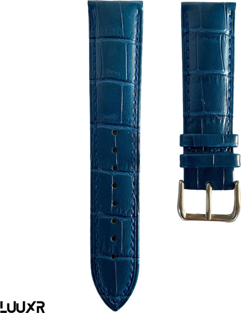 Luuxr strap dark blue 24mm aligator look lualblu240001