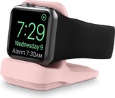 By Qubix Support Apple Watch en Siliconen - Rose - Convient à toutes les séries d' Apple Watch standard - station d'accueil