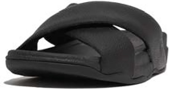 FitFlop Surfer Mens Tumbled-Leather Cross Slides