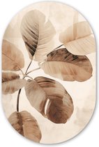 Muurovaal 80x120 cm - Wandovaal Gedroogde plant - Natuur - Bruin - Planten - Kunststof wanddecoratie - Ovalen schilderij - Muurdecoratie woonkamer - Schilderijen - Ovale spiegel vorm op kunststof