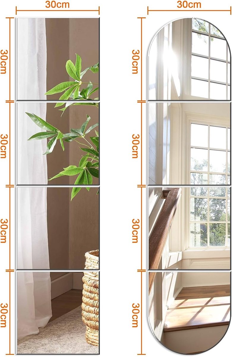 Huisdecoratie Spiegel Decor Bladkunst DIY Zelfklevende Spiegeltegels Sticker Spiegels Zelfklevende Mozaïektegels Zelfklevend Spiegelmasker Voor Badkamer Voor Thuis Woonkamer Slaapkamer Muursticker Decor 24 Stuks