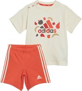 adidas Sportswear Essentials Allover Print T-shirt Set Kids - Kinderen - Beige- 80