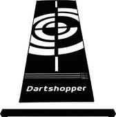 Dartshopper Tapijt Dartmat Incl. Oche, 285 x 80 cm, Professioneel darttapijt Bescherming Vloer & Dartpijlen, Zwarte vloerbescherming voor darten