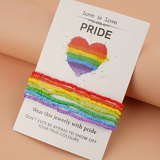 Bracelet de perles 6 pièces pour célébration de la Pride LGBTQ