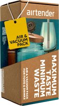 Airtender Vin Aerator and Vacuum Set - Pompe à vin - Aspirateur de conservation des aliments - - Décanteur à vin - Acier inoxydable - Coffret cadeau