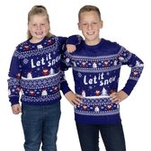 Foute Kersttrui Kinderen - Jongens & Meisjes - Christmas Sweater "Let it Snow" - Maat 122-128 - Kerstcadeau