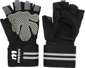 Motivv Sport & Fitness Handschoenen Heren & Dames - Krachttraining Artikelen - Gym & CrossFit Training - Gloves - Zwart & Grijs - Maat L
