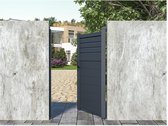Vente-unique Draaipoort van aluminium - L. 103 x H. 166 cm - Antraciet - VIAZO