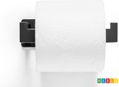 *** Porte-papier toilette 2 pièces moderne et élégant sans Embouts - Autocollant Avec bande adhésive - Porte-rouleau de papier toilette - Zwart - Acier inoxydable - de Heble® ***