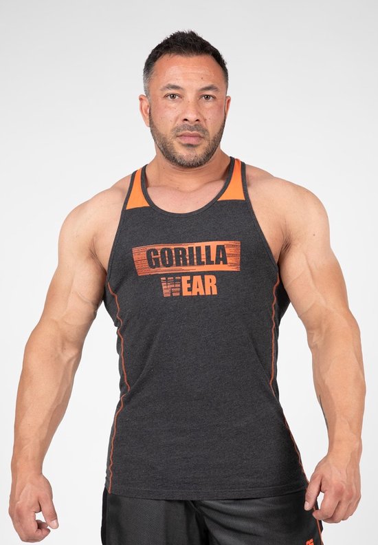 Gorilla Wear Wallace Tank Top - Grijs/Oranje - L