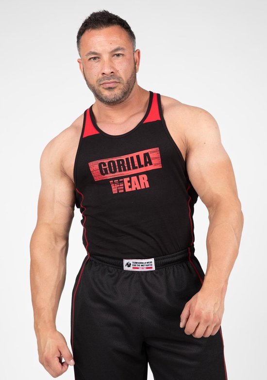 Gorilla Wear Wallace Tank Top - Zwart/Rood - M