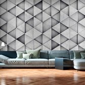 Fotobehangkoning - Behang - Vliesbehang - Fotobehang - Grey Triangles - 100 x 70 cm