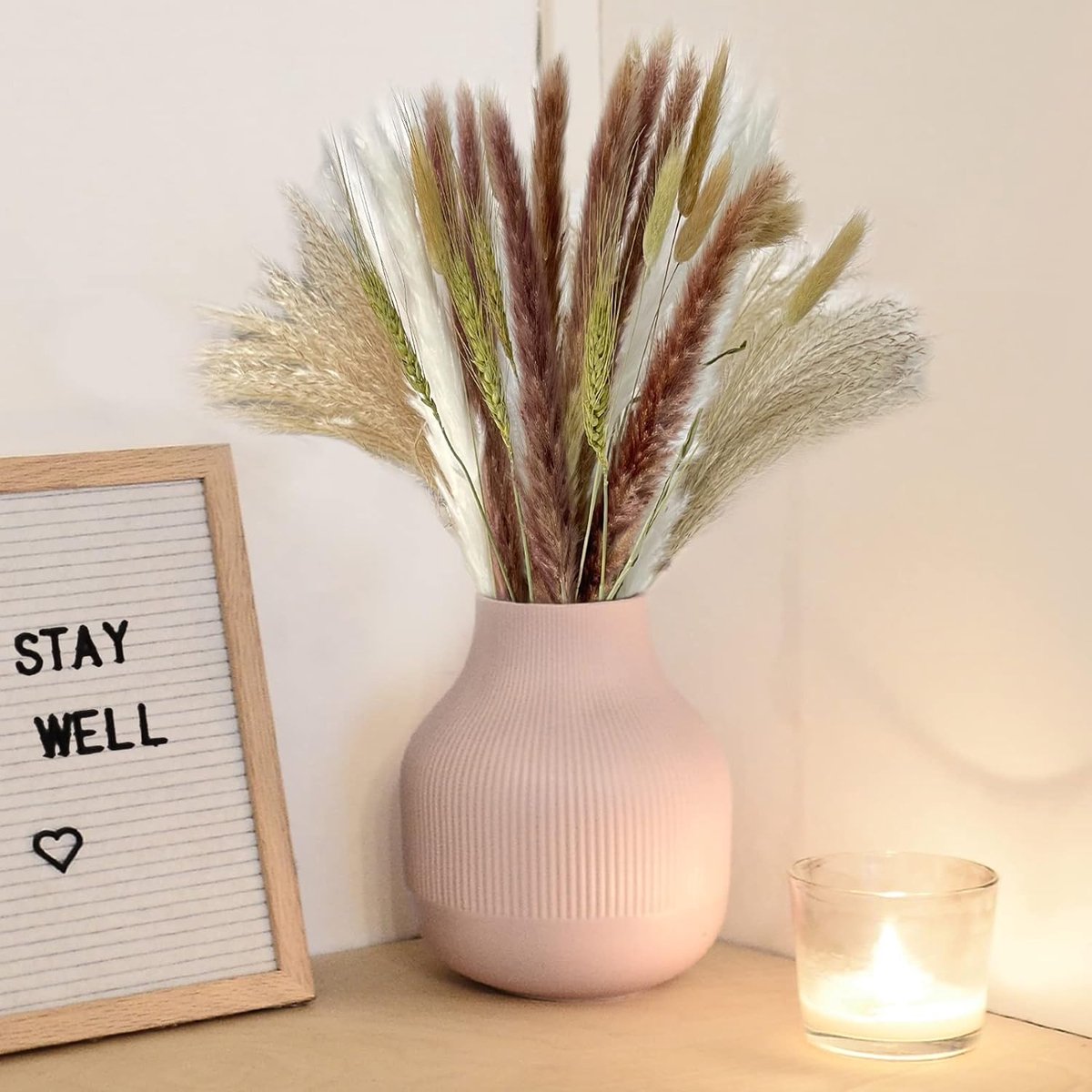 80 Pcs Natuurlijke Gedroogde Pampas Gras Decoratie Tall Fluffy Tall Natuurlijke Pampas Witte Pampas Paardestaart Garde Pompas Vaas Vulstoffen voor Bruiloft Boho Decor 17.7in