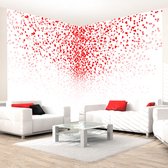 Fotobehangkoning - Behang - Vliesbehang - Fotobehang Muur van Liefde - Hartjes - Love corner - 200 x 140 cm