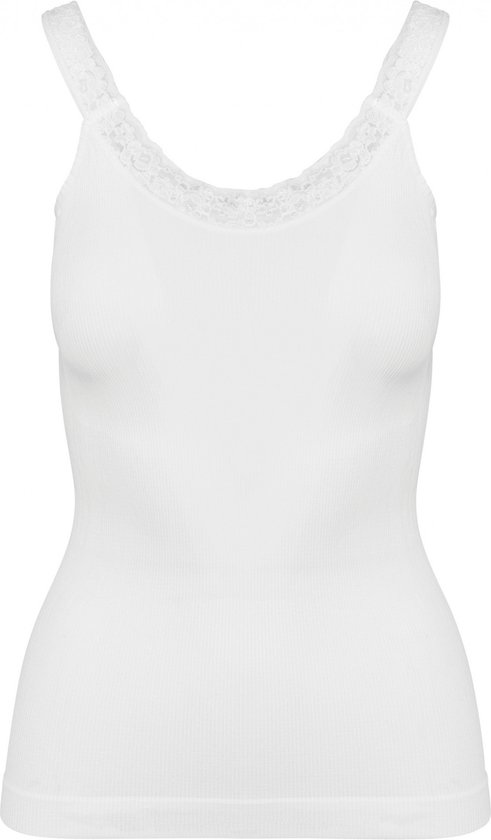 Tank Top Dames XS/S Kariban Mouwloos White 98% Polyamide, 2% Elasthan