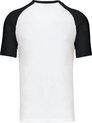 SportT-shirt Heren L Kariban Ronde hals Korte mouw White / Black 100% Katoen