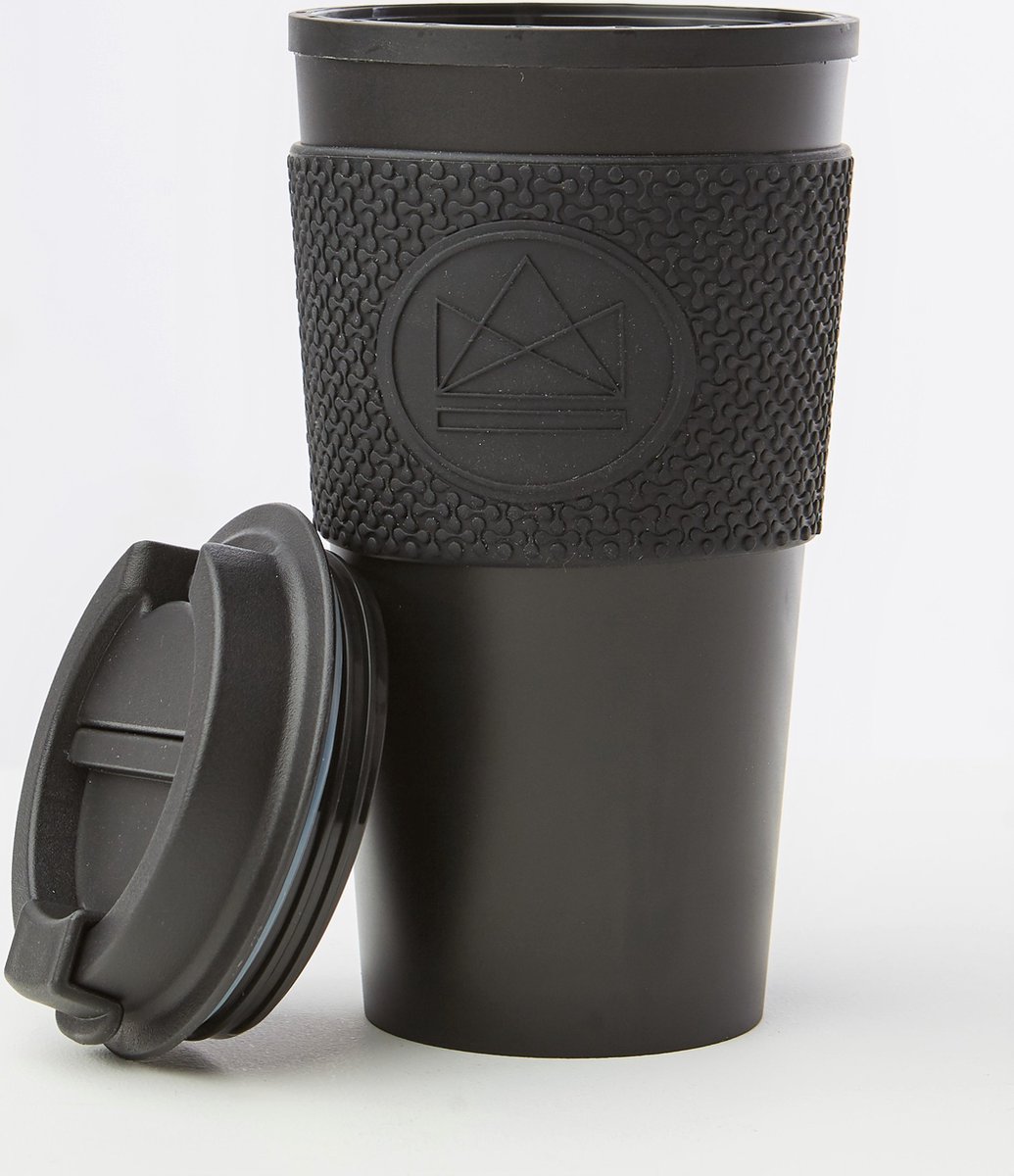 Neon Kactus Koffiebeker To Go - Travel Mug - 568ml Zwart